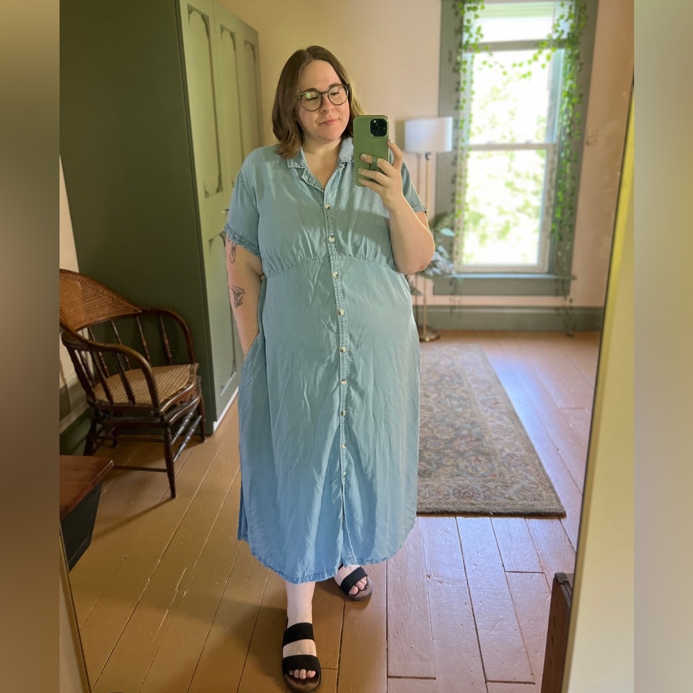 3X Terra and Sky Chambray Dress